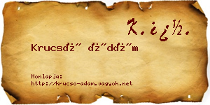 Krucsó Ádám névjegykártya